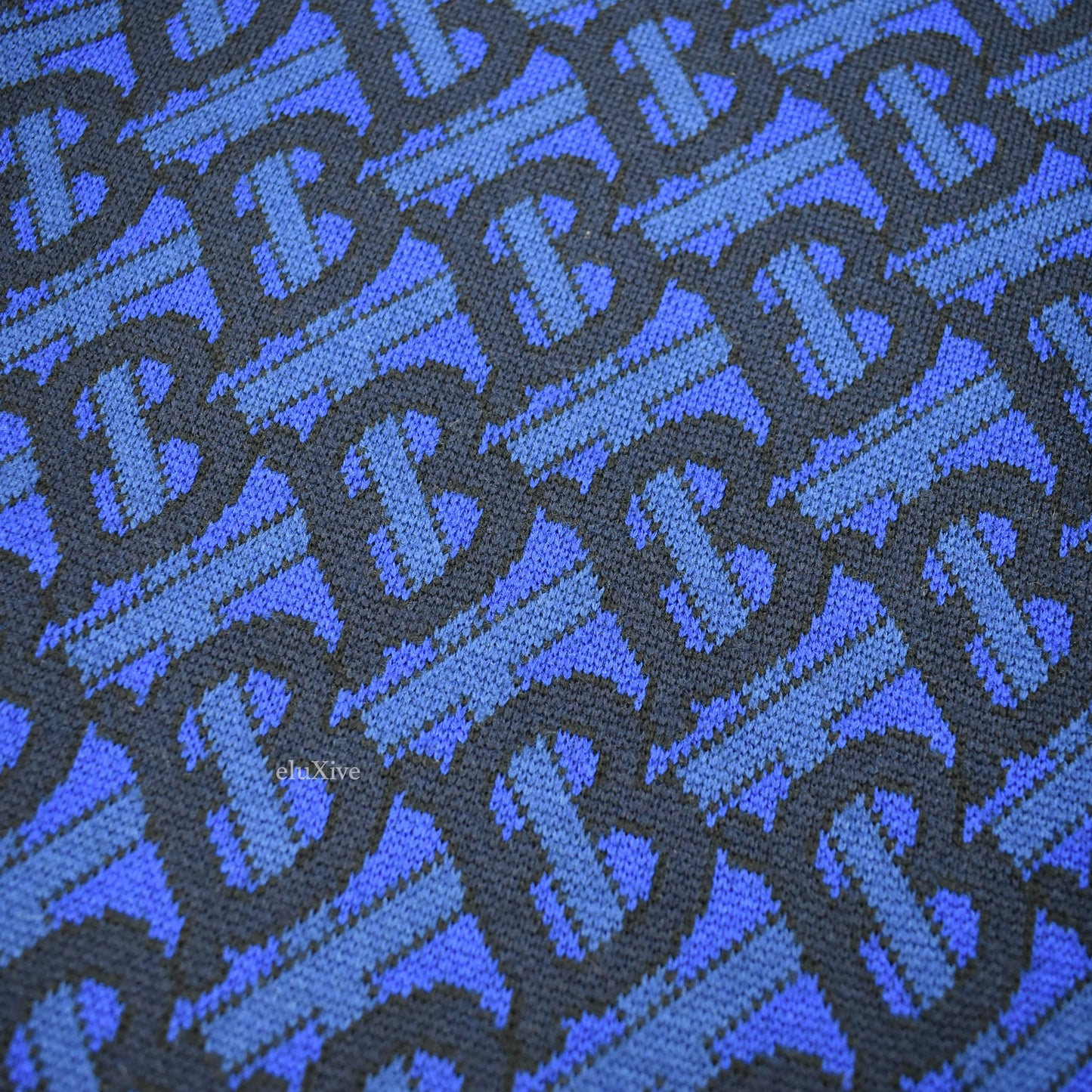 Burberry - Blue TB Monogram Logo Wool Track Pants