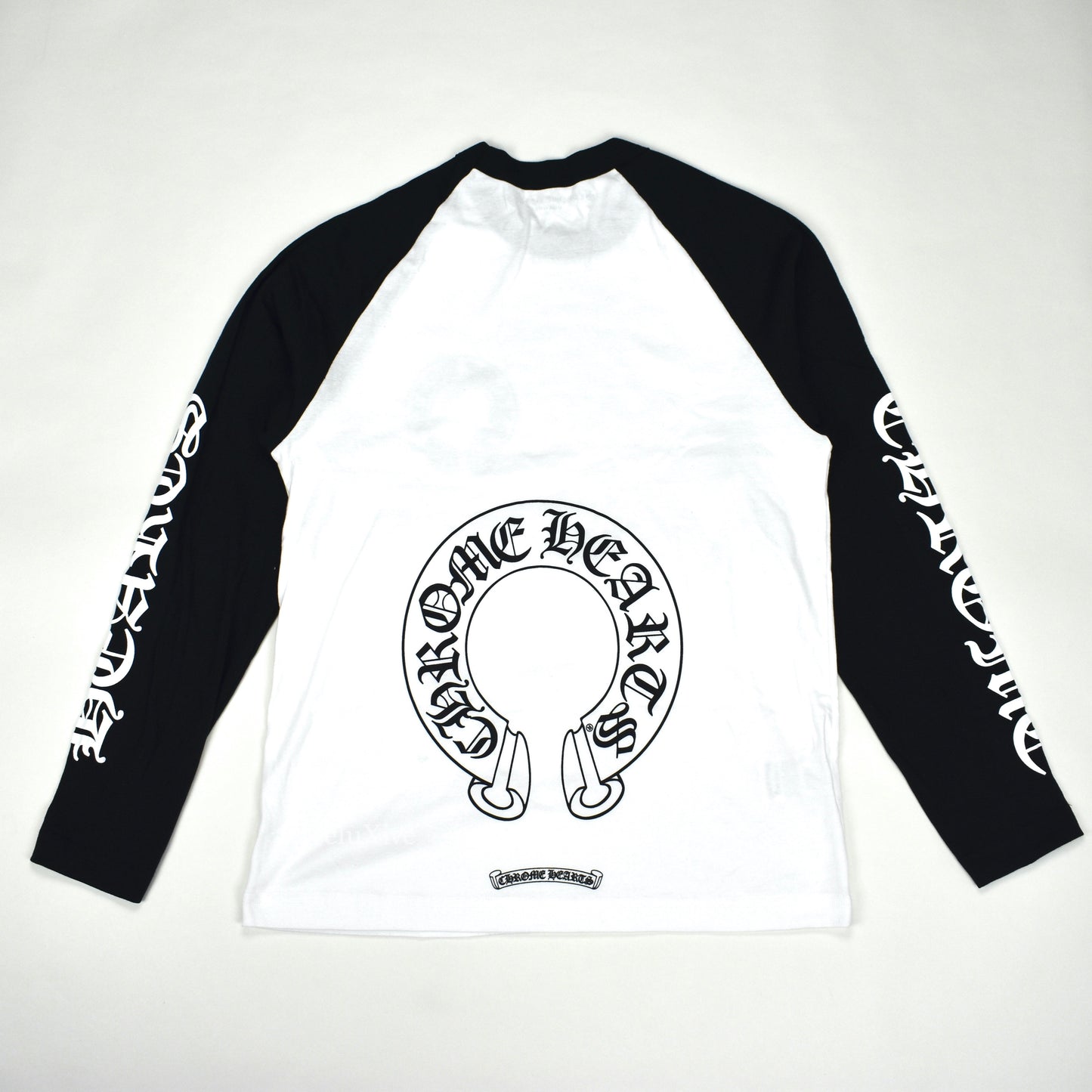 Chrome Hearts - White/Black Horseshoe Logo Baseball Shirt