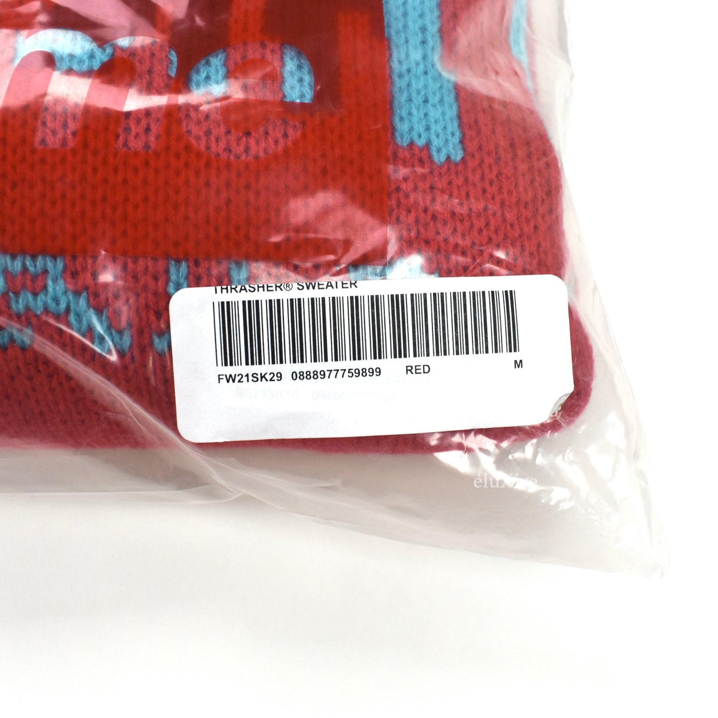 Supreme x Thrasher - Red Jacquard Knit Logo Sweater