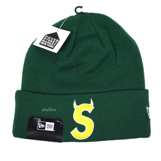 Supreme x New Era - Devil S-Logo Beanie (Dark Green)