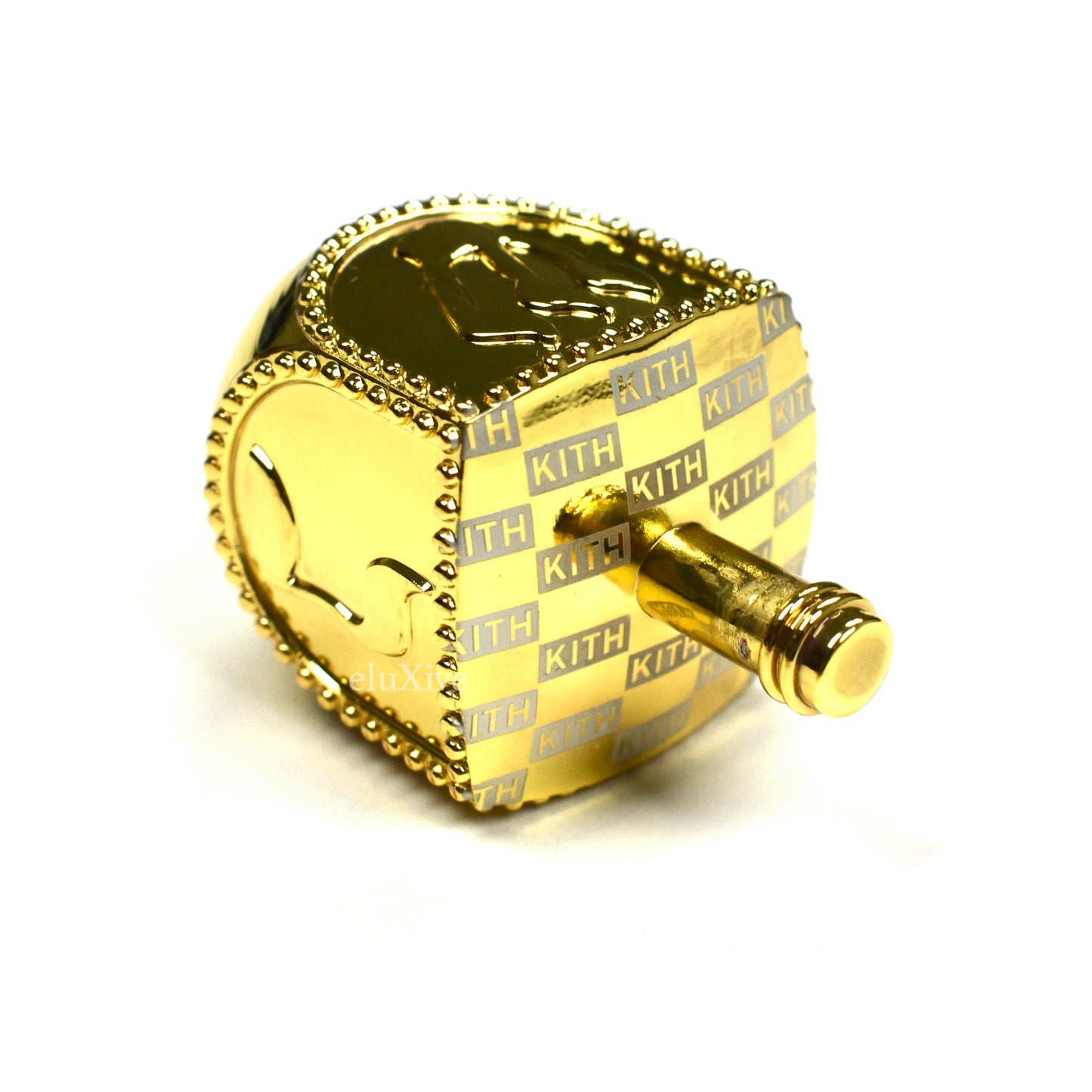 Kith - Gold Metal Logo Engraved Hanukkah Dreidel
