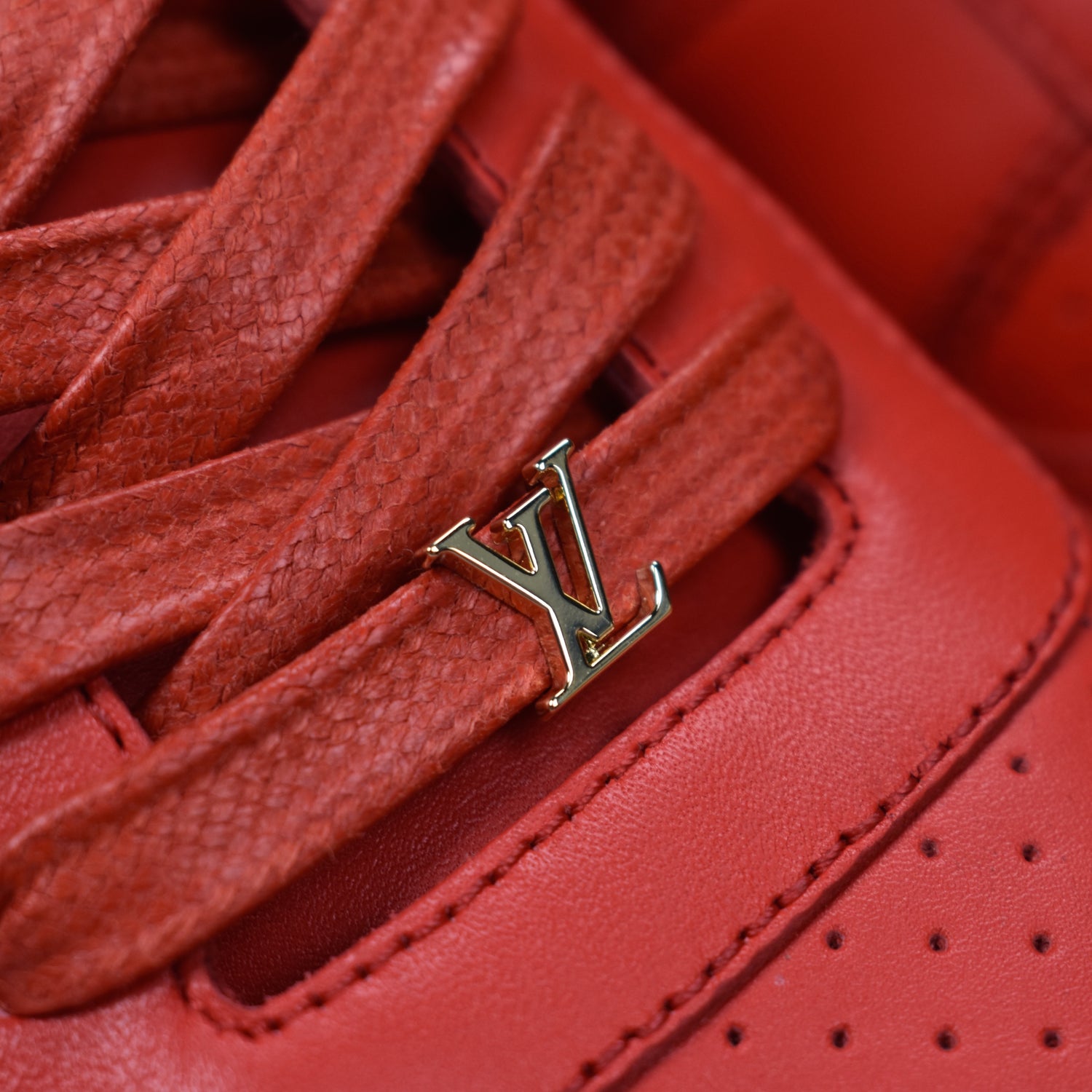 Louis Vuitton x Supreme - Red Leather Run Away Logo Embossed Sneakers –  eluXive