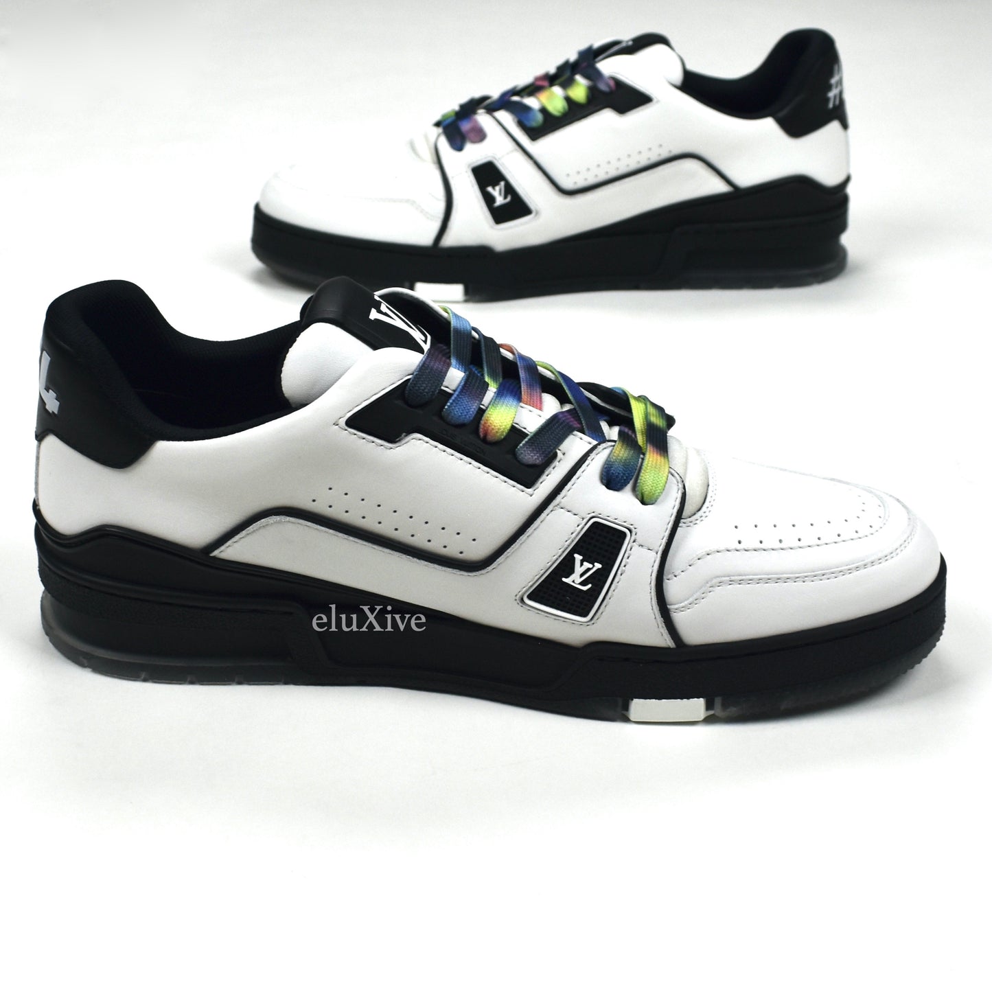 Louis Vuitton - White / Black Leather Trainer Sneakers