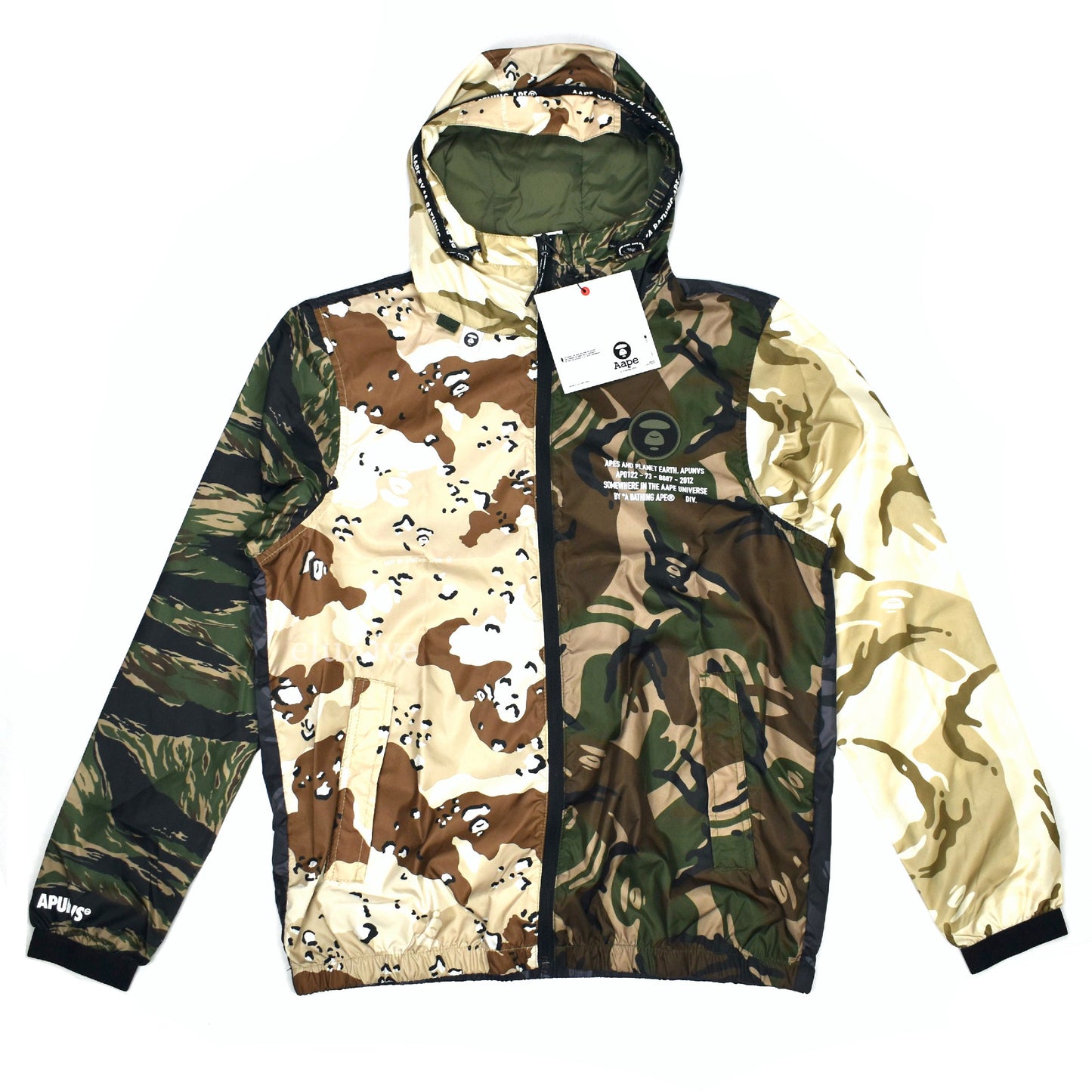 Bape - AAPE Paneled Logo Camo Hooded Jacket