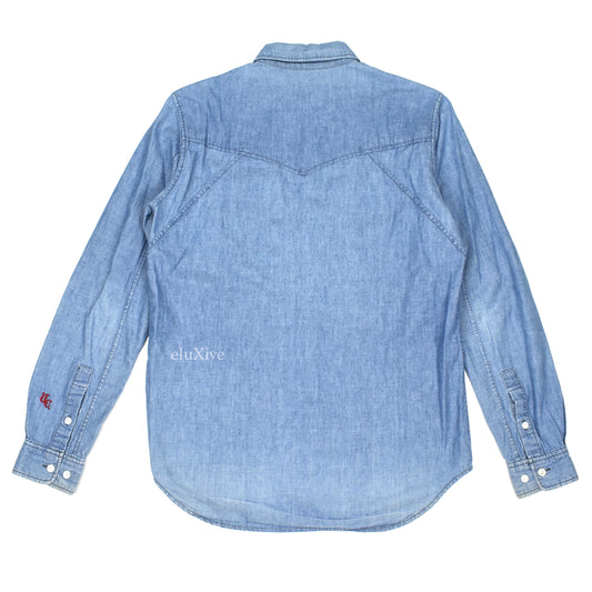 Undercover - AW11 'Mirror' Logo Embroidered Western Chambray Shirt