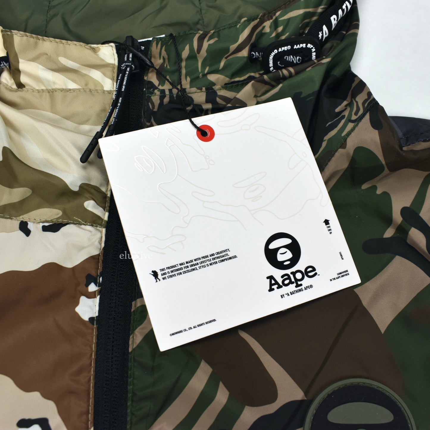 Bape - AAPE Paneled Logo Camo Hooded Jacket