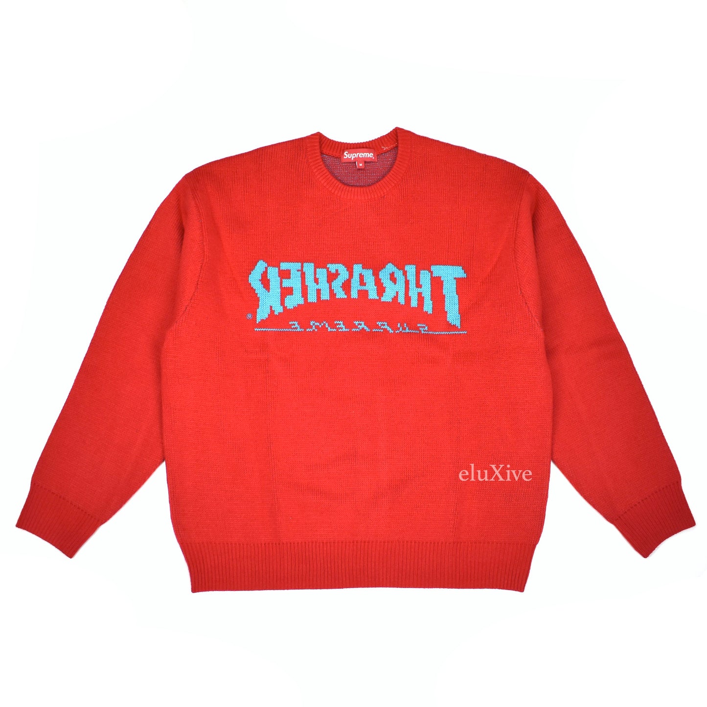 Supreme x Thrasher - Red Jacquard Knit Logo Sweater