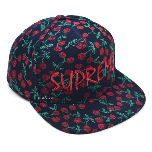 Supreme - Cherries Woven Snapback Hat (Indigo)