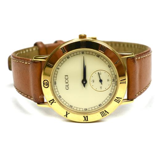Gucci - 3000M Gold Cream Dial Watch