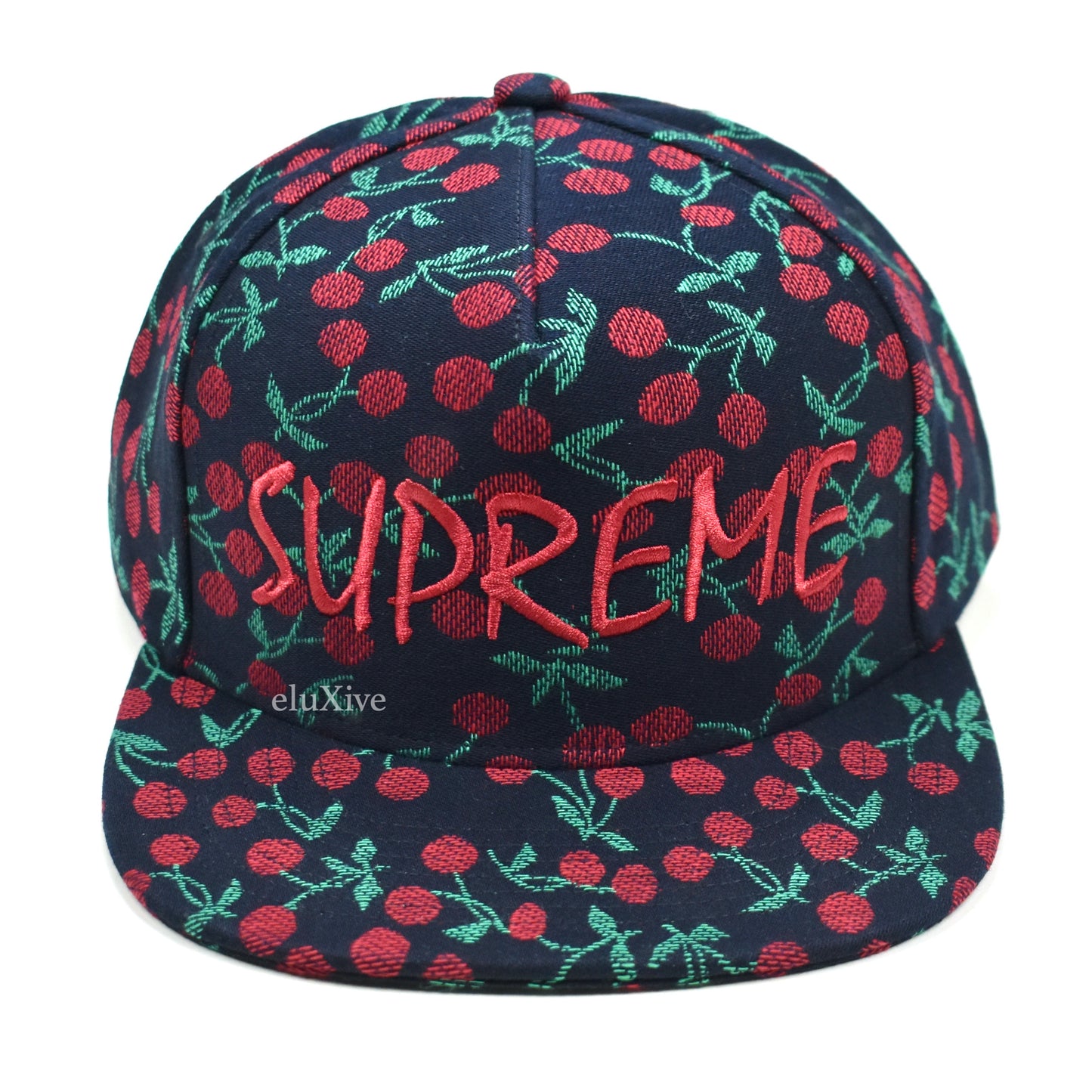 Supreme - Cherries Woven Snapback Hat (Indigo)