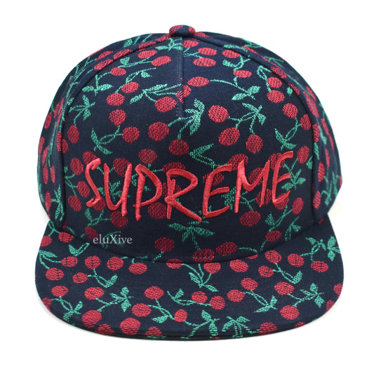 Supreme - Cherries Woven Snapback Hat (Indigo)