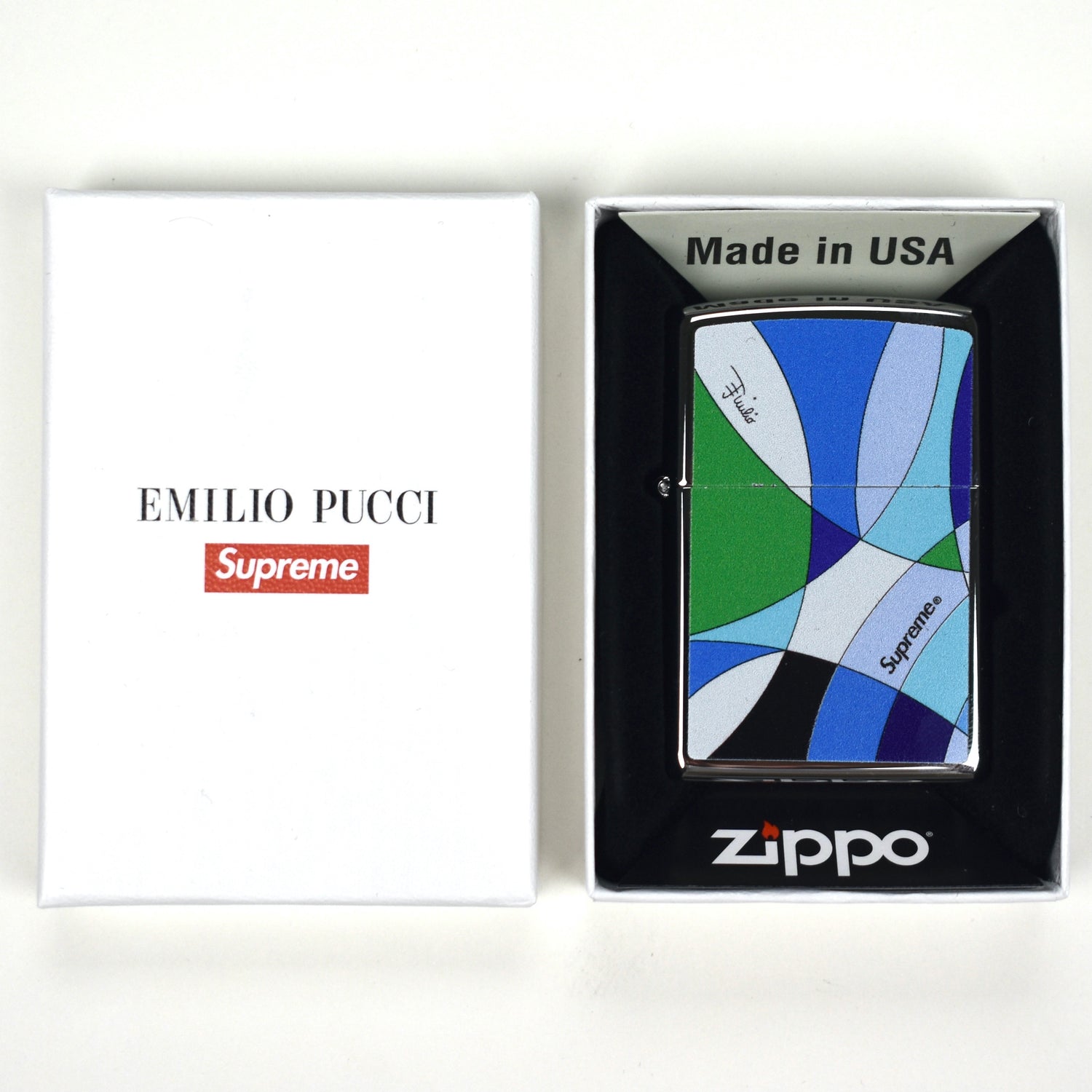 Supreme x Emilio Pucci - Kaleidoscopic Print Zippo Lighter – eluXive