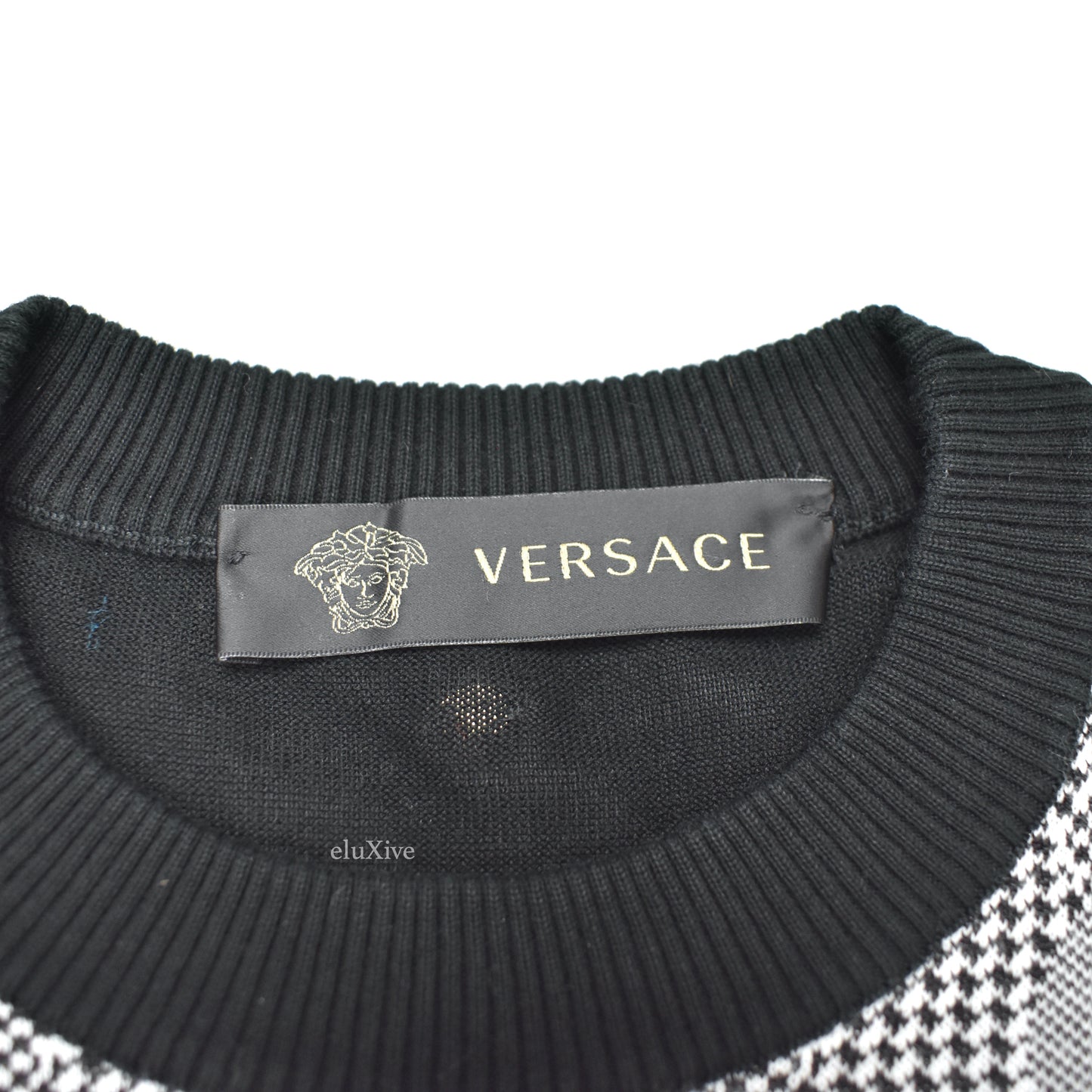 Versace - GV Monogram Logo Jacquard Knit Viscose Sweater