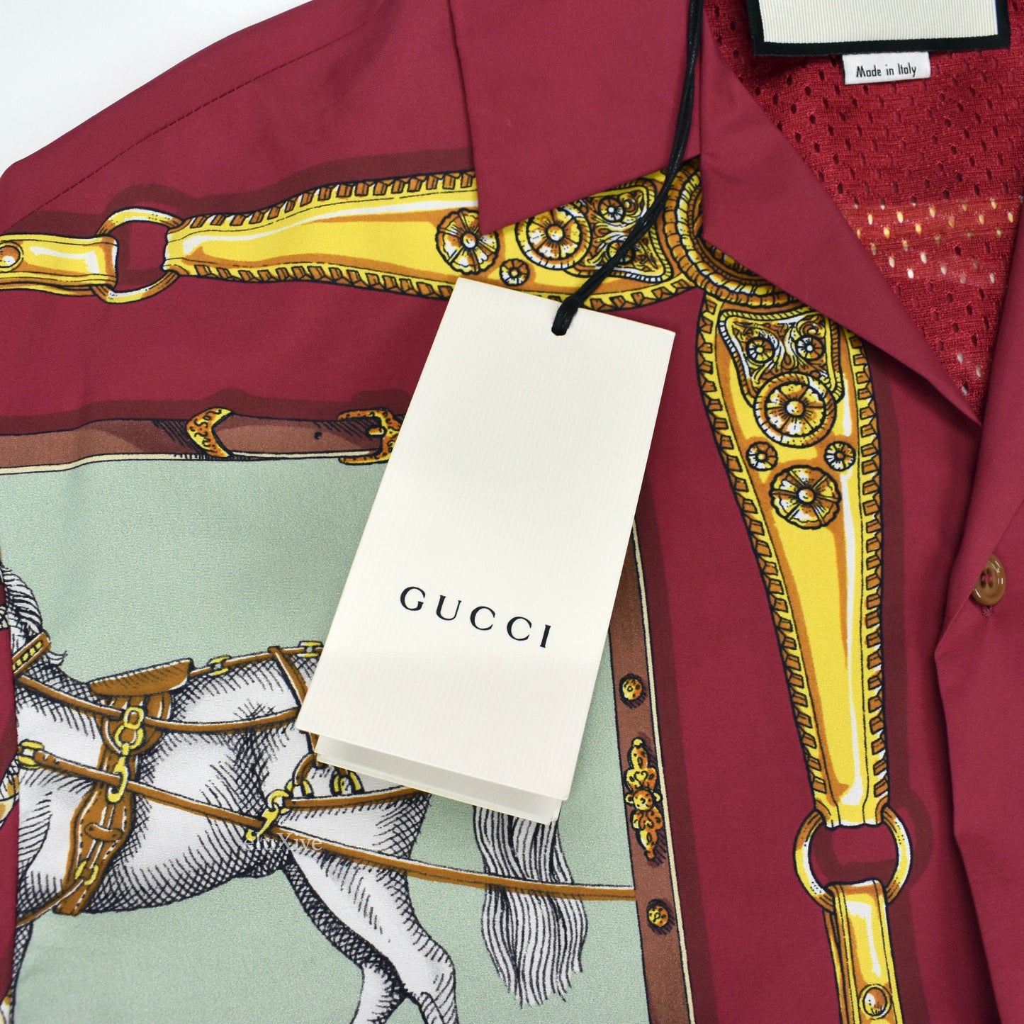 Gucci - Pink Equestrian Print Nylon Bowling Shirt