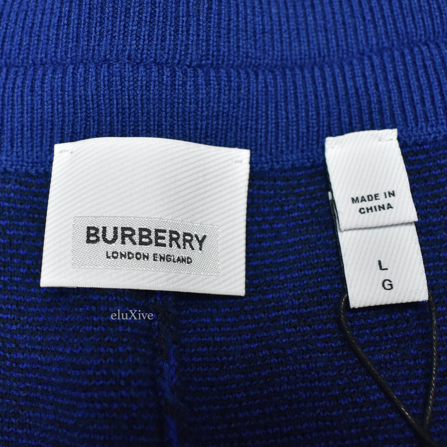 Burberry - Blue TB Monogram Logo Wool Track Pants