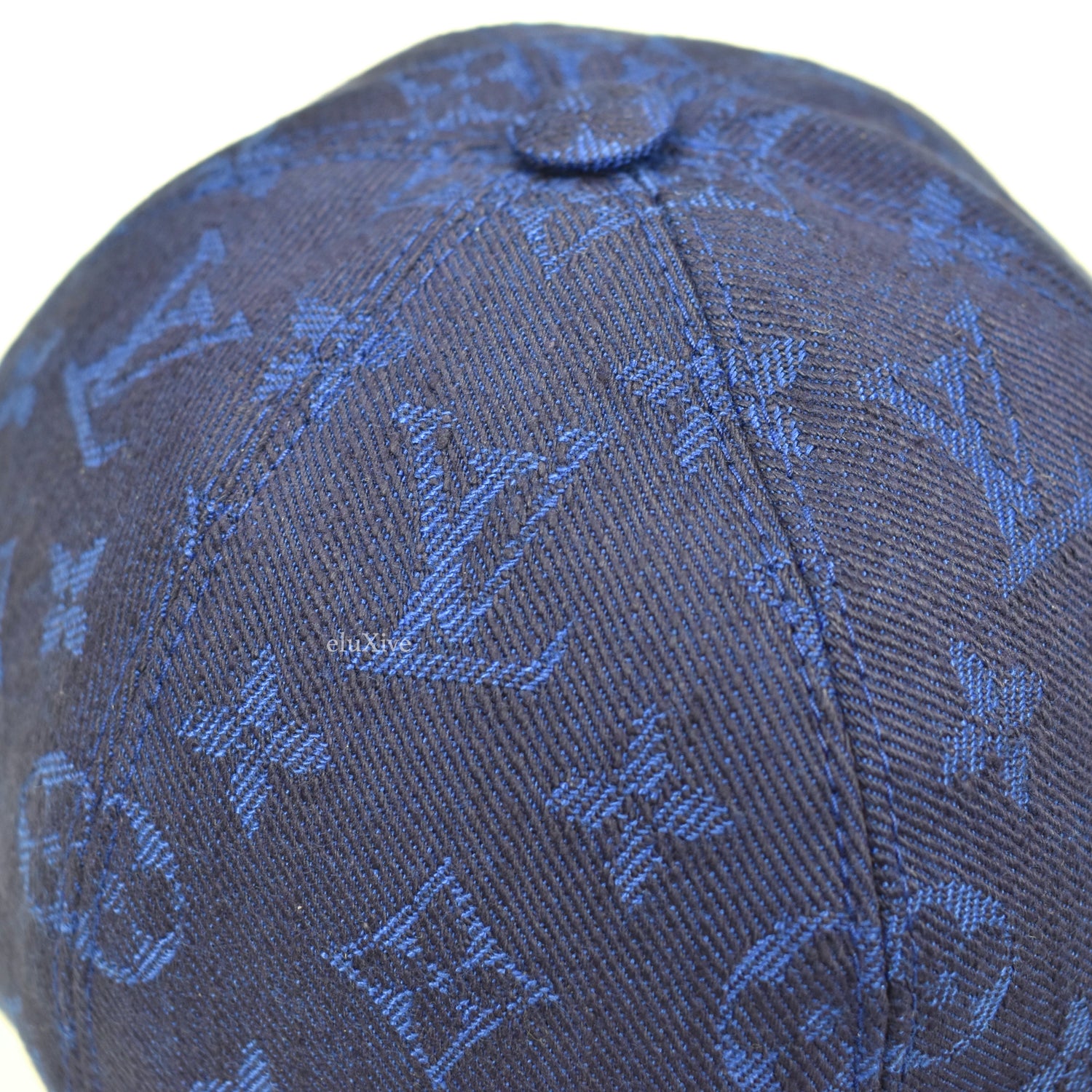 Louis Vuitton Jacquard Denim Fabric Navy Blue Baseball Hat