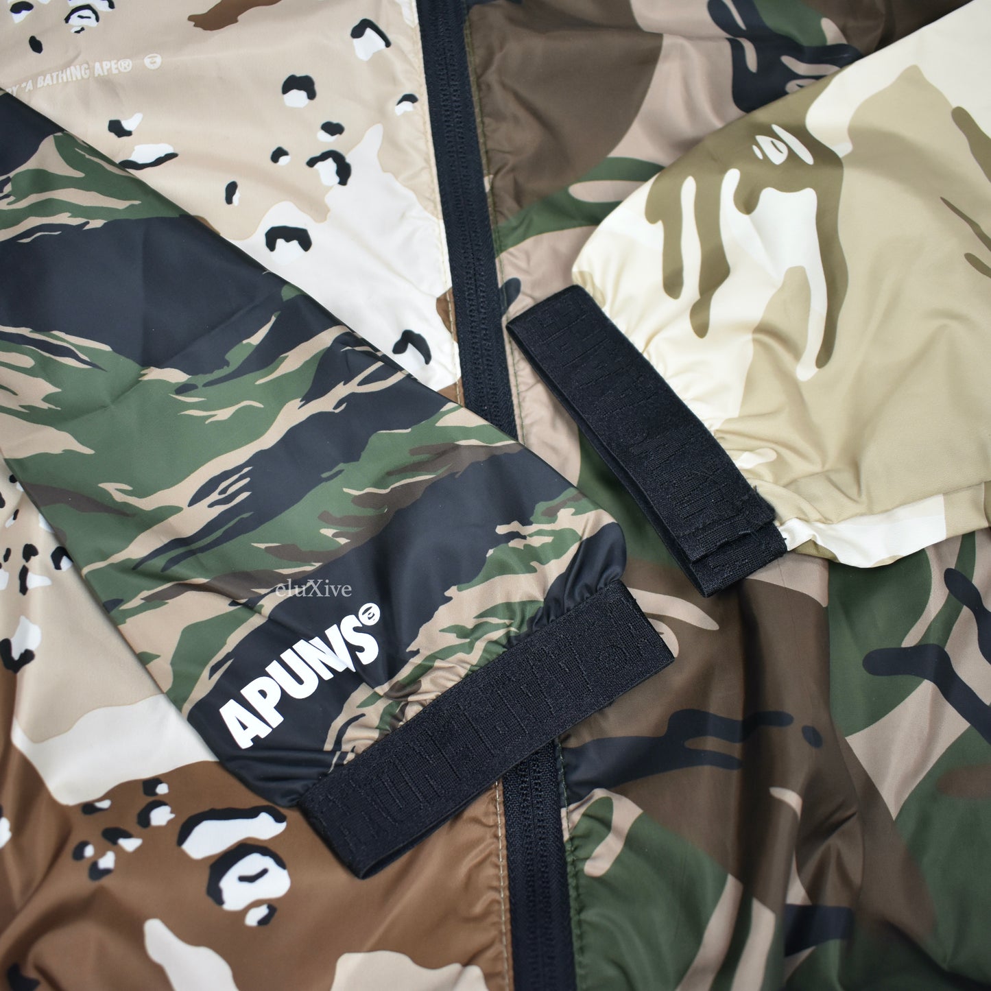 Bape - AAPE Paneled Logo Camo Hooded Jacket