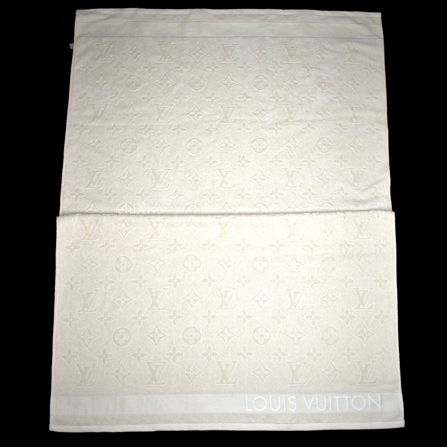 Louis Vuitton - Cream Beige LV Monogram Woven Beach Towel
