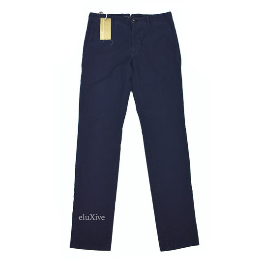 Incotex - Navy Blue Washed Twill Pants