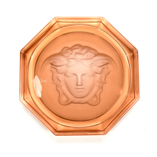 Versace - Peach Crystal Medusa Coaster / Ashtray