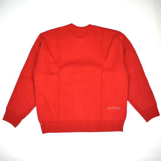 Supreme x Thrasher - Red Jacquard Knit Logo Sweater