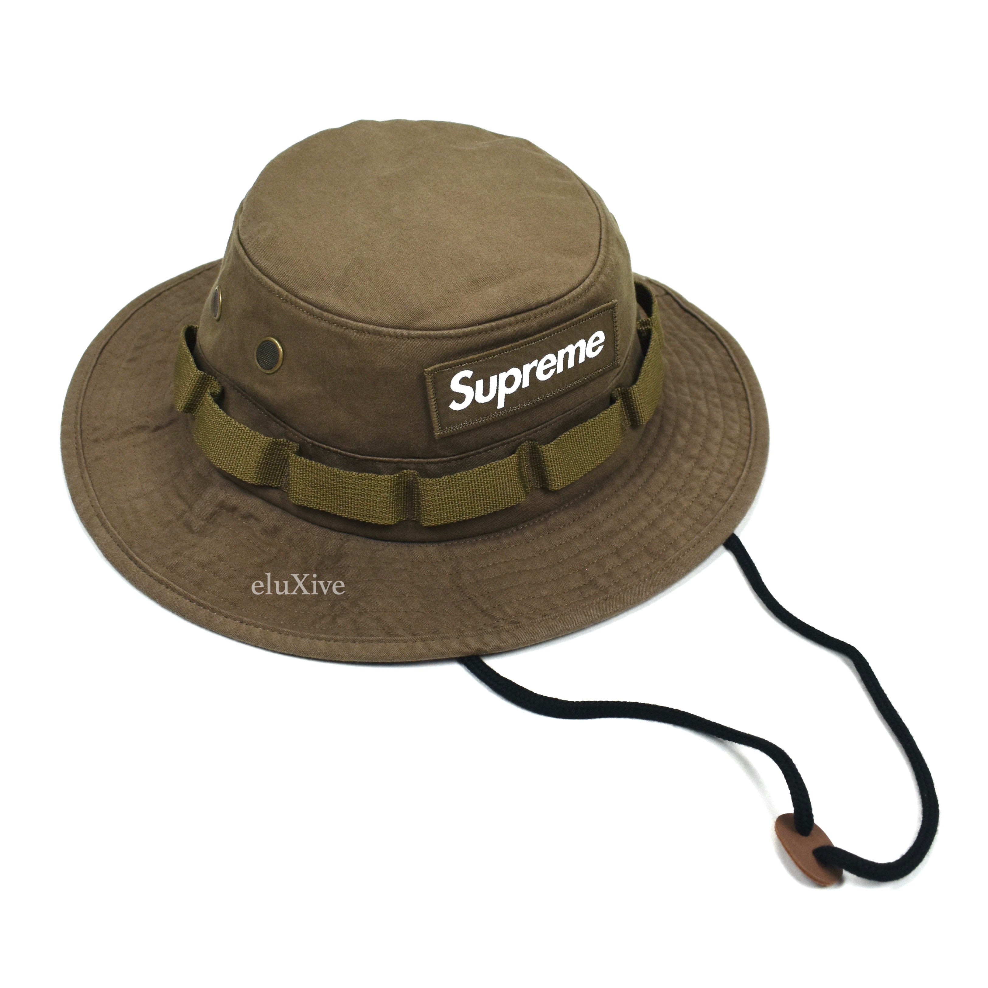 Supreme - Brown Military Box Logo Boonie / Bucket Hat – eluXive