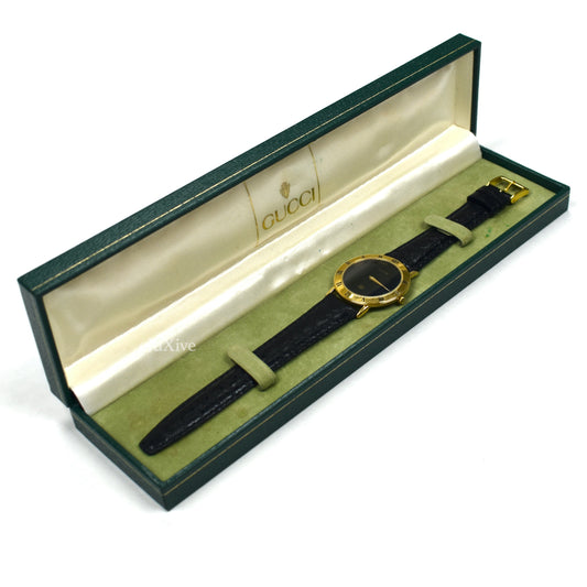 Gucci - 3000M Gold Black GG Dial Watch