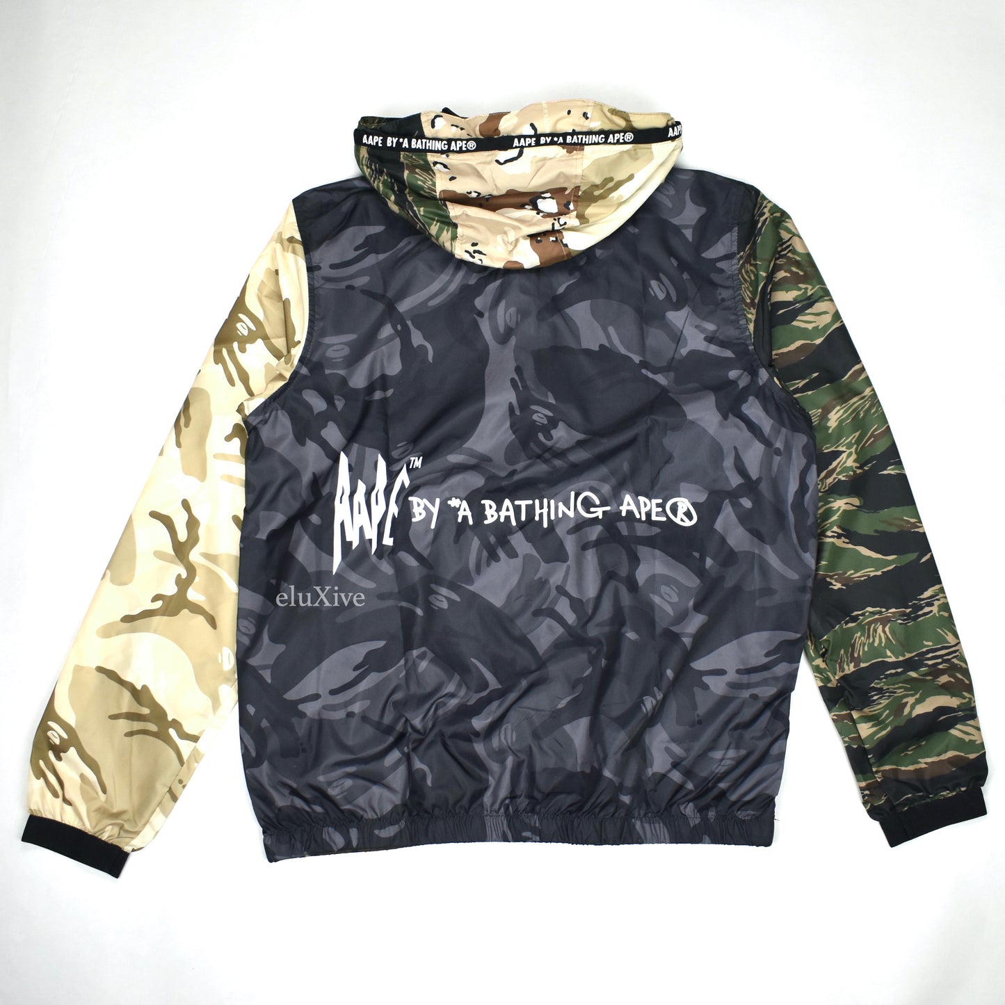 Bape - AAPE Paneled Logo Camo Hooded Jacket