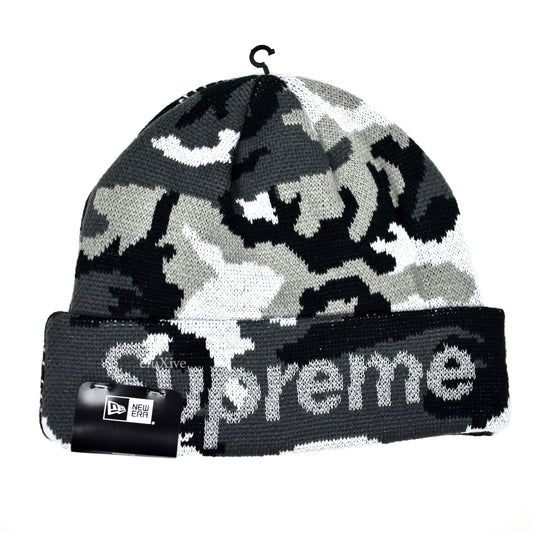 Supreme x New Era - Camo / Fair Isle Knit Split Beanie (Black)