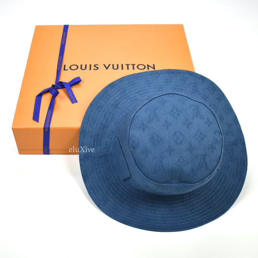 Louis Vuitton - Blue Monogram Denim Wide Brim Bucket Hat