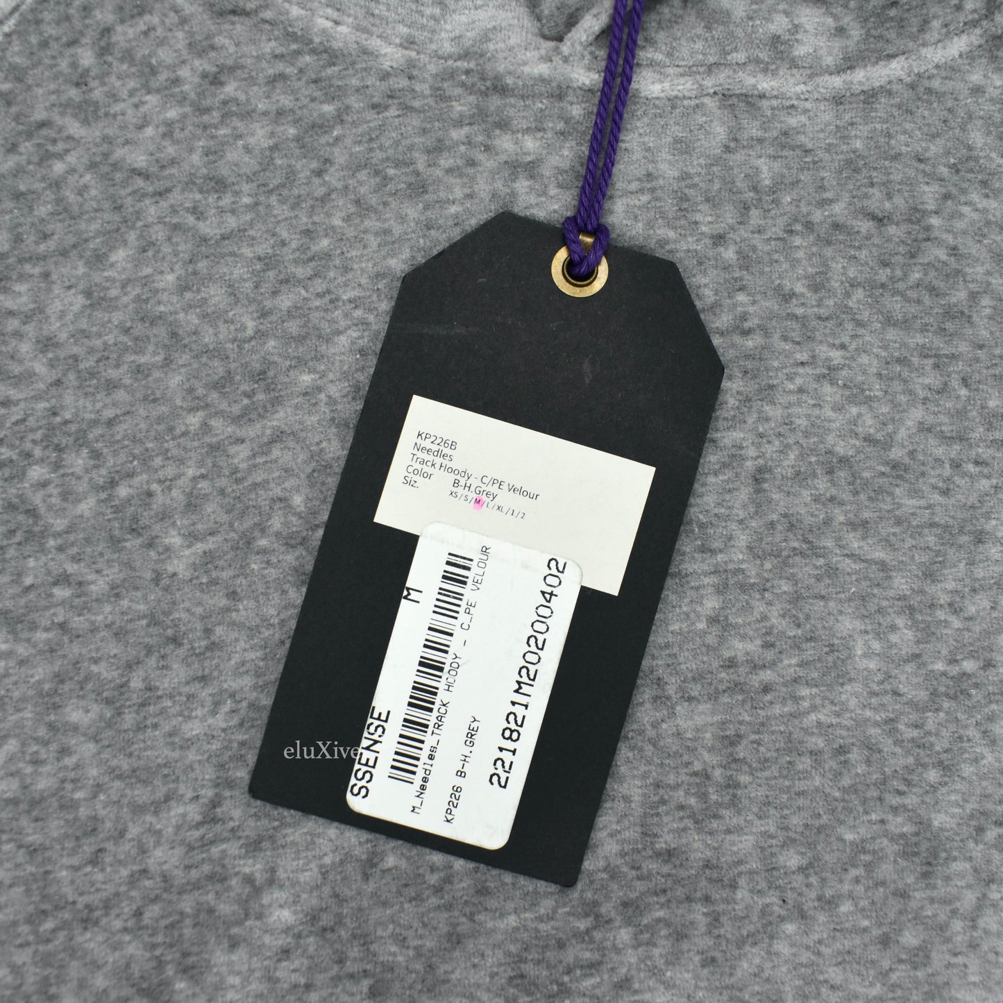 Needles - Gray/Purple Butterfly Logo Velour Hoodie