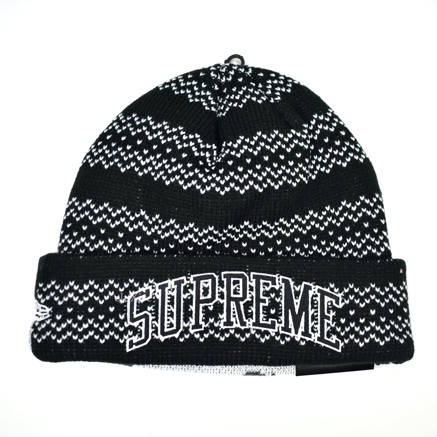 Supreme x New Era - Camo / Fair Isle Knit Split Beanie (Black)