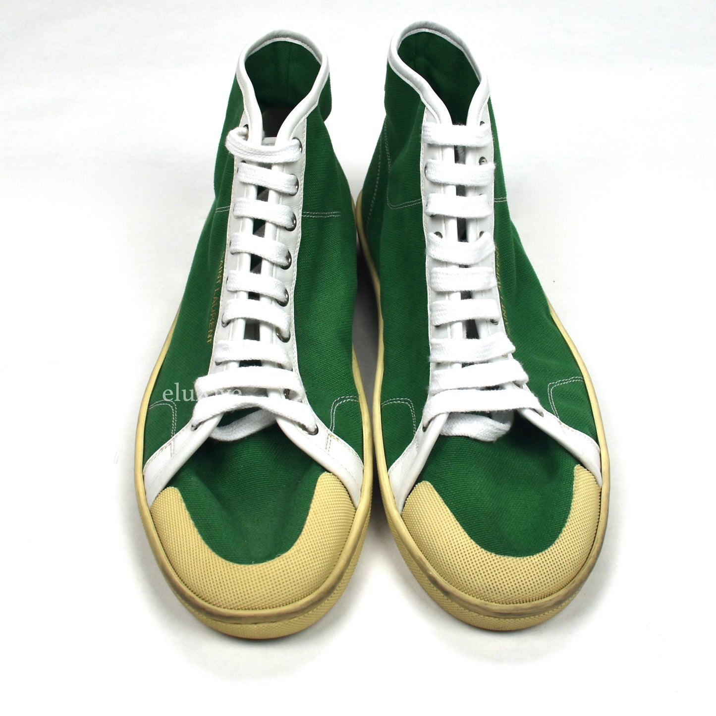 Saint Laurent - Green Canvas SL 39 Mid Top Sneakers