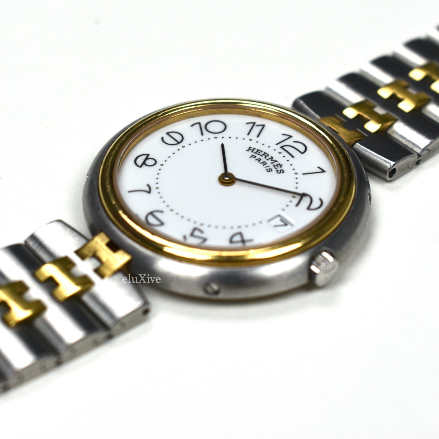 Hermes - Gold/Steel White Dial Profile Watch
