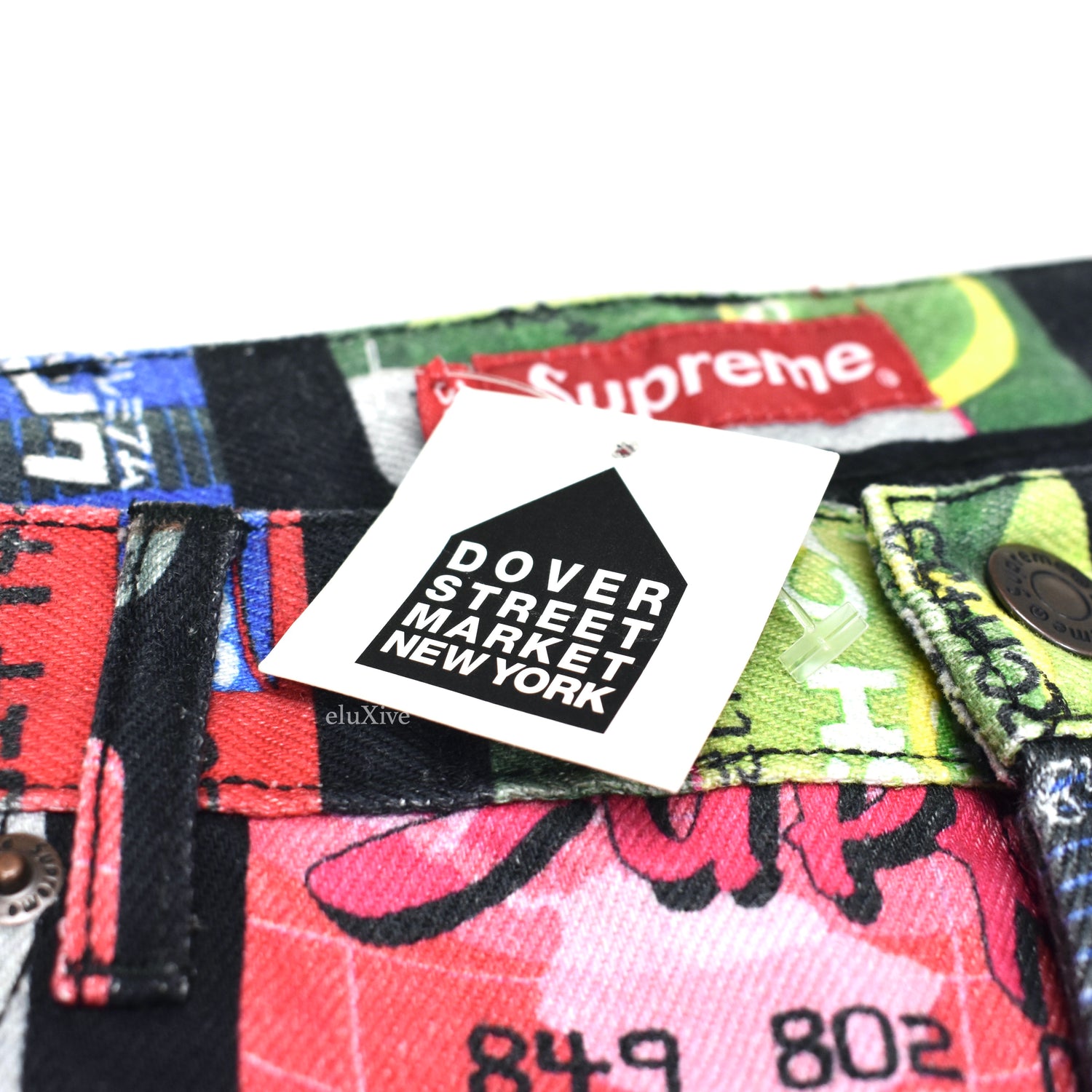 Supreme - Credit Cards Print Denim Jeans – eluXive