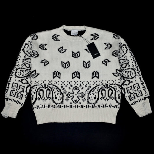 Rhude - Cream Double Knit Cotton / Cashmere Bandana Sweater