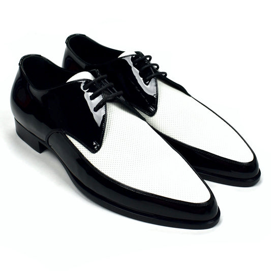 Saint Laurent - Black/White Marceau Patent Leather Spectator Shoes