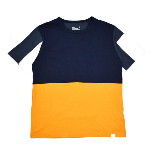 White Mountaineering - Navy & Orange Color Block T-Shirt