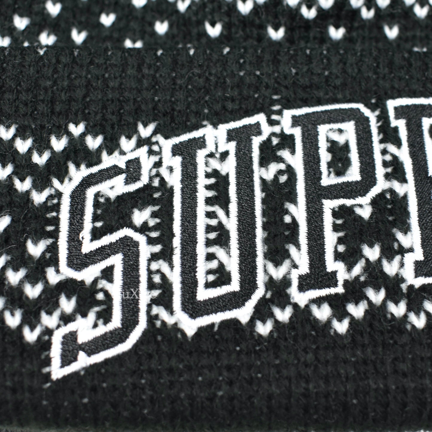 Supreme x New Era - Camo / Fair Isle Knit Split Beanie (Black)