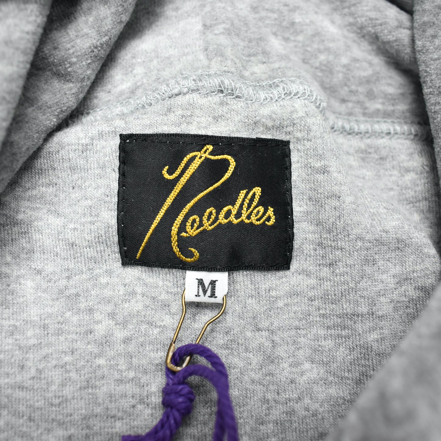 Needles - Gray/Purple Butterfly Logo Velour Hoodie