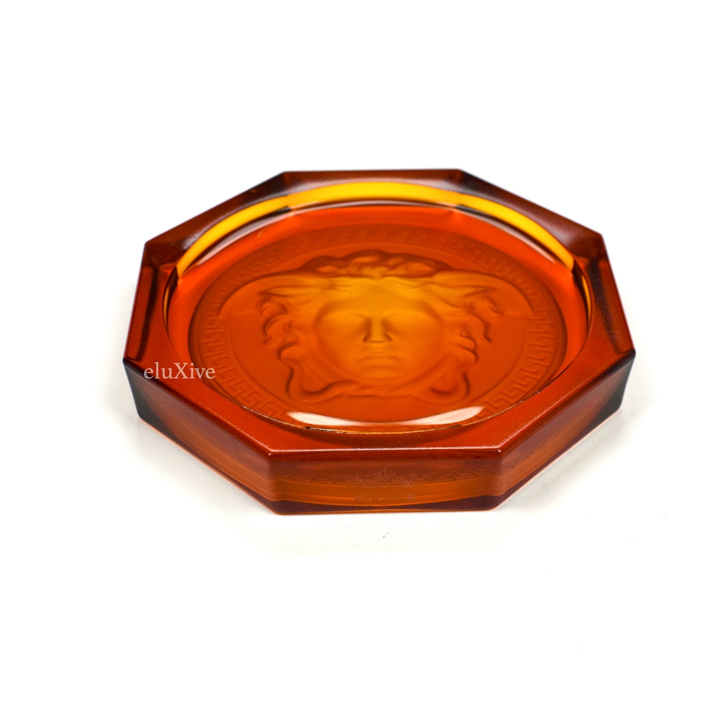 Versace - Amber Crystal Medusa Coaster / Ashtray