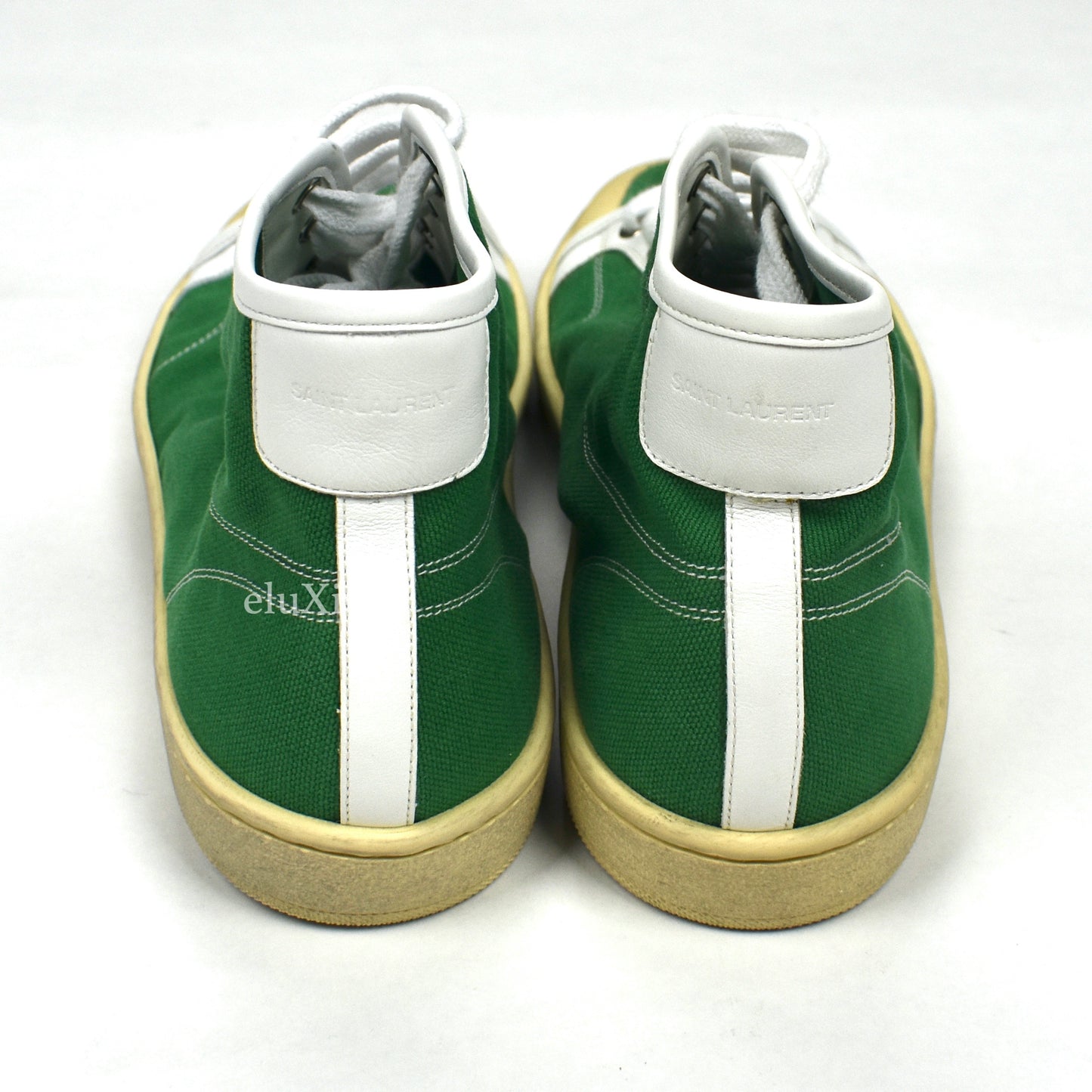 Saint Laurent - Green Canvas SL 39 Mid Top Sneakers