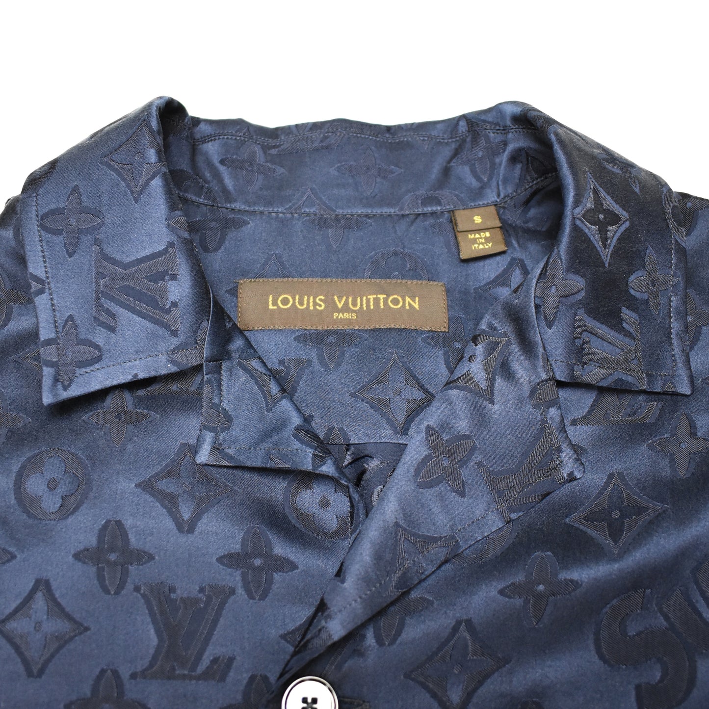 Louis Vuitton Monogram Wave Pyjama Shirt, Blue, 34