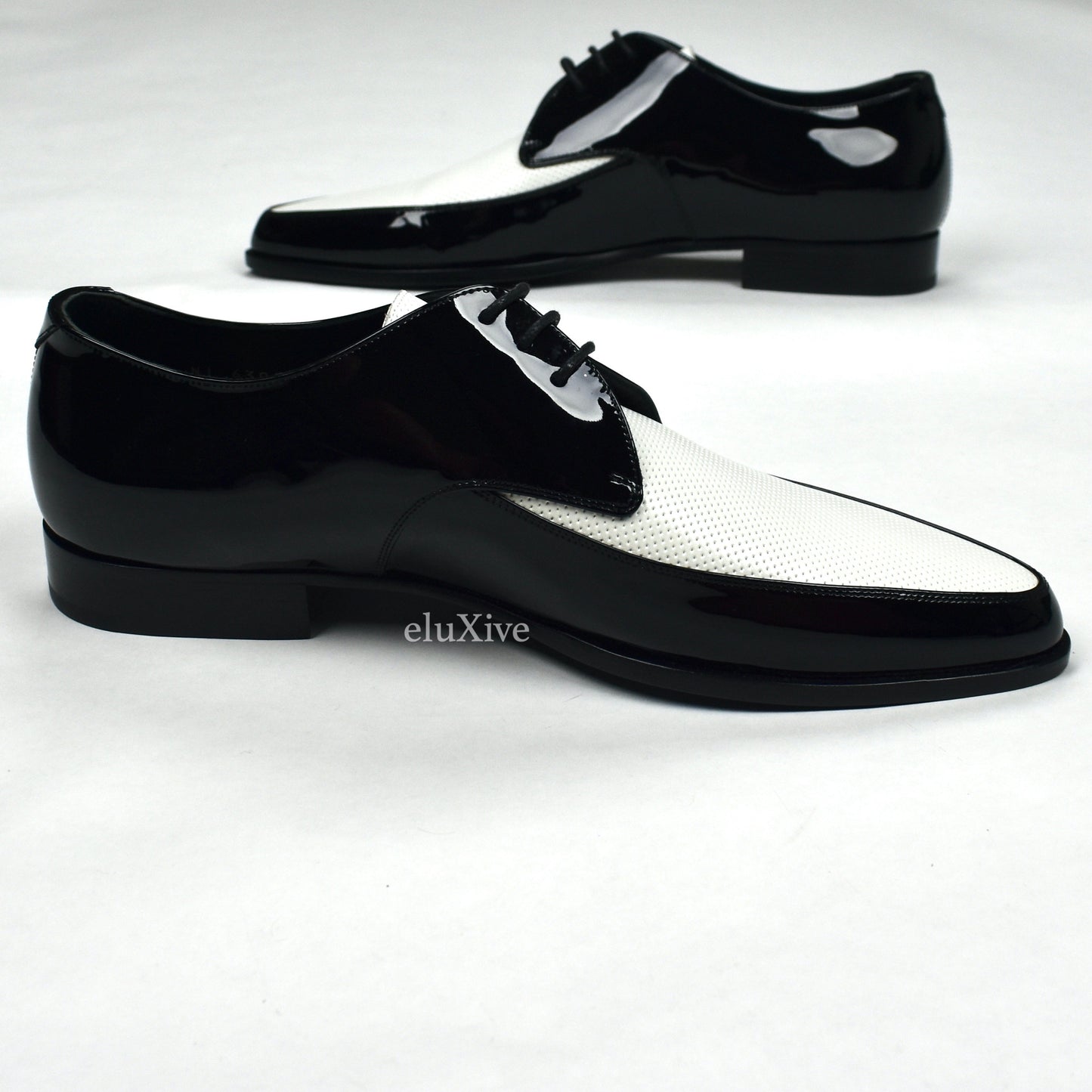 Saint Laurent - Black/White Marceau Patent Leather Spectator Shoes