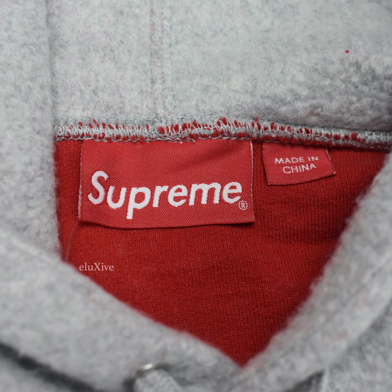 Supreme Inside Out Box Logo Hooded Sweatshirt Heather Grey