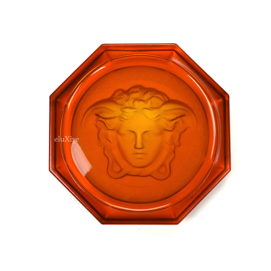 Versace - Amber Crystal Medusa Coaster / Ashtray