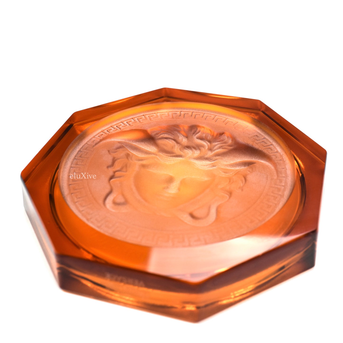 Versace - Amber Crystal Medusa Coaster / Ashtray