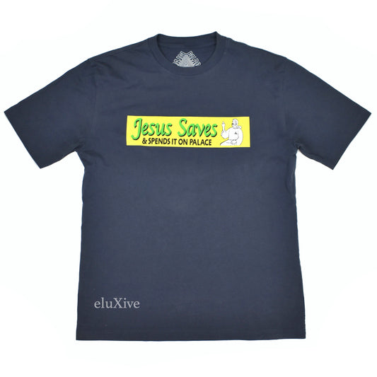 Palace - Jesus Saves Logo Print T-Shirt (Navy)