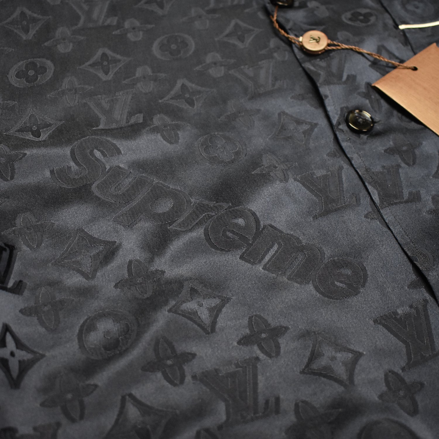 Supreme x Louis Vuitton Monogram Box Logo Leather Jacket