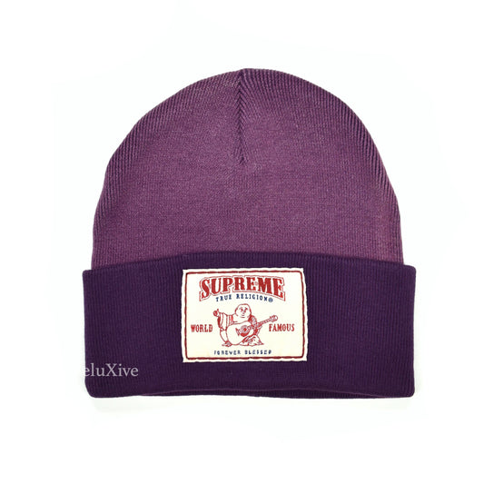 Supreme x True Religion - Purple Logo Patch Beanie